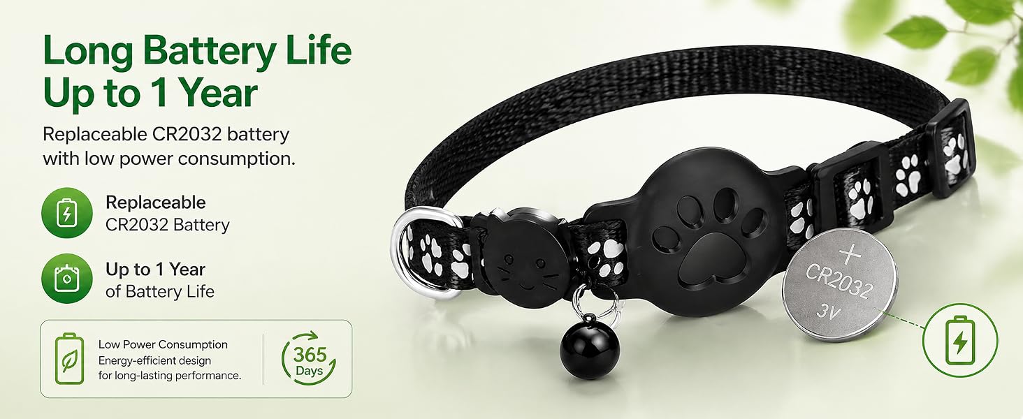 Pet Tracker,GPS Collar for Cats (Android Only) Smart tag