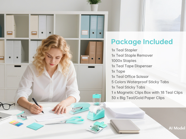teal office supplies