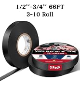 RED WOLF Vinyl Electrical Tape 1/2"-66Ft 3 Pcs, UL CSA Listed PVC Electric Tape 7 Mil Thick Flame...
