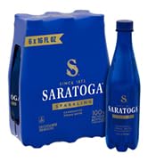 Saratoga Sparkling Water Bottles, 6-Pack - Carbonated Spring Bottled Water with Naturally Occurri...