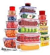 40 Pcs Food Storage Containers with Lids Airtight- Plastic Meal Prep Container for Pantry Kitchen...