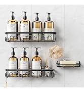 Shower Caddy, 3 Pack Shower Shelves for Inside Bathroom, Rustproof Adhesive Bathroom Organizer wi...