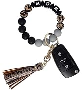BIHRTC Key Ring Bracelet Car Keychain Holder Wristlet Silicone Women Beaded Bangle Chains