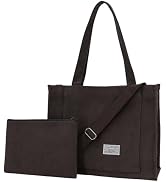 UERRUAM Tote Bag for Women,Lightweight Corduroy Tote Bag 2pcs,Shoulder Crossbody Bag for Work,Eve...