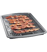 Cookie Sheet with Wire Rack Set, 2-Piece Nonstick Gray Carbon Steel Pan & Cooling Rack, Space-Sav...