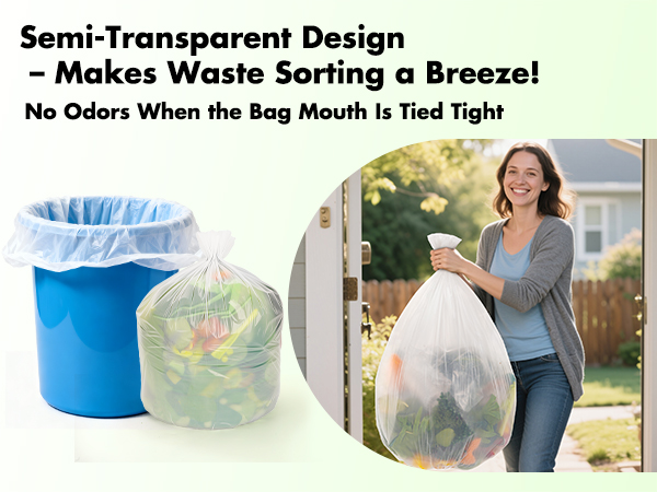 Trash bag 13 gallon white