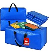 Heavy Duty Extra Large Storage Bags Moving Boxes, Blue Moving Bags Totes with Zippers for Clothin...