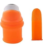 Orange Gardening Silicone Thumb Knife with Finger Cots Thumb Knife Picker Hand Tools Shears and S...