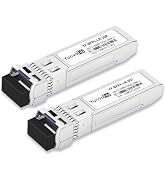 YunvoFib 10Gbps Bi-Directional 1330nm-Tx/1270nm-Rx and 1270nm-Tx/1330nm-Rx LC 20km SFP+ Optical T...
