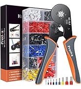 Ferrule Crimping Tool Kit, Preciva 16-4 Square Crimping Tools, Ratchet Jaw Wire Crimping Pliers A...