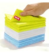 Byesly 3-Color Assorted Microfiber Cleaning Cloth Set, 24 Pack lint Free Cloth - Multipurpose Dis...