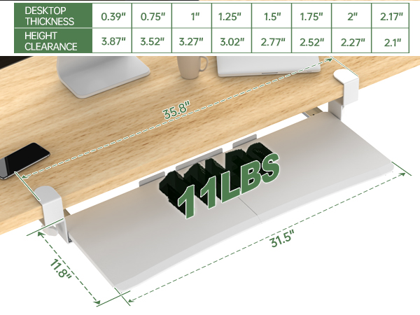under desk keyboard tray slide out