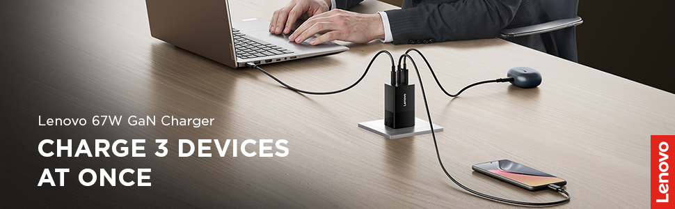 Lenovo 67W GaN USB-C Charger (3 Ports)