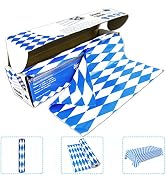 52 in x 100 Ft Oktoberfest Table Roll Party Accessory with Slide Cutter Plastic Table Cloth Roll ...