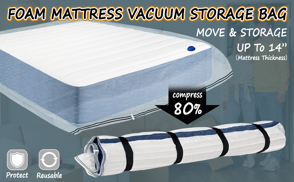 vacuum mattress bag for queen full size moving storage with zipper plastic seal topper