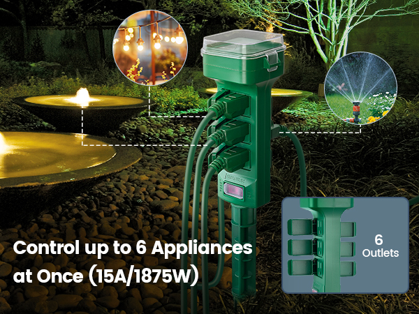 outdoor plug outdoor power stake timer waterproof