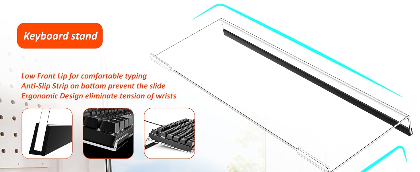 Egchi Acrylic Computer Keyboard Stand for Desk
