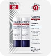 Aquaphor Lip Repair Stick, Moisturizing Lip Balm Pack, Relieves Dryness, 0.17 Oz Stick, Pack of 2