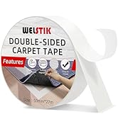 WELSTIK Double Sided Carpet Tape - Heavy Duty for Area Rugs, Strong Adhesive, Removable & Residue...