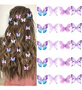 Atoden Small Moving Butterfly Hair Clips with Glitter Rhinestone 20Pcs Cute Mini Butterfly Decora...