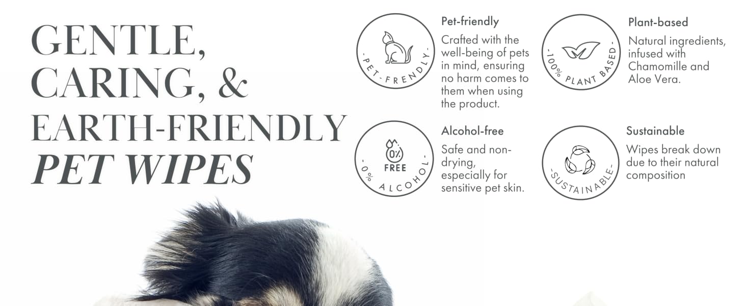 Gentle, Caring, Friendly Pet Wipes