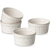 MALACASA Ramekins 6 Oz Oven Safe, Ceramic Creme Brulee Souffle Dishes, Pudding Custard Cups Ramek...