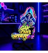 Simpkeely Blacklight Skull Gaming Chair Cover, Computer Chair Slipcover | Glows Neon under Black ...
