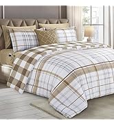 Elegant Comfort 8-Piece Lodge Plaid Reversible Comforter Set - All Season Bed in a Bag, 4-Piece S...