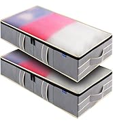 roomtalk Under Bed Storage Containers with Lids and 4 Durable Handles, Underbed Organizer Bins wi...