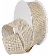 Morex Natural Burlap Wired Ribbon for Decorations, Holidays, Parties, Home and Outdoor Decor, 1.5...
