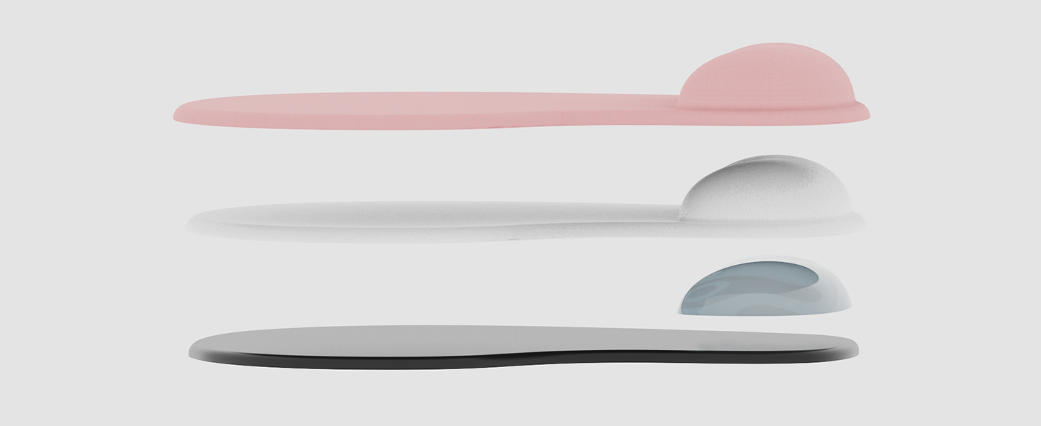 Office Mousepad with Gel Wrist Support Boom detail Pink