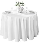 VidaFete 2 Pack 90inch Round Tablecloth Polyester Table Cloth,Stain Resistant and Wrinkle Polyest...
