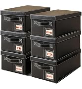 PUTNATRUE DVD Storage Box 6 Pack, PU Leather DVD Organizer Stackable, Holds 156 DVDs, Disc Organi...