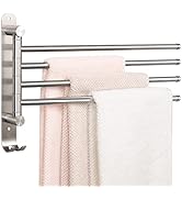 NearMoon Swivel Towel Rack, 13.8" Thicken 304 Stainless Steel 4-Arm Towel Bar, Space Saving Wall ...