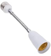 E27 Light Socket Extender 18CM Extension Socket Extender Adapter, E27 Flexible Extender, All-Dire...