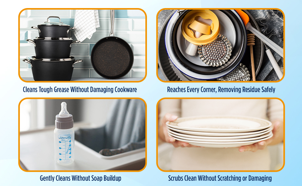 Cleans Pots Pans Plates Baby Bottles, Bottles
