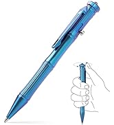 TISUR EDC Pen -Titanium Metal Bolt-Action Pen - Novelty Tactical Pocket Pens with Clip | Glass Br...