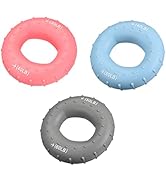 uxcell Hand Grip Strengtheners, 3 Level: 30-40Lb/40-50Lb/50-60Lb Silicone Rings Fingers Forearms ...