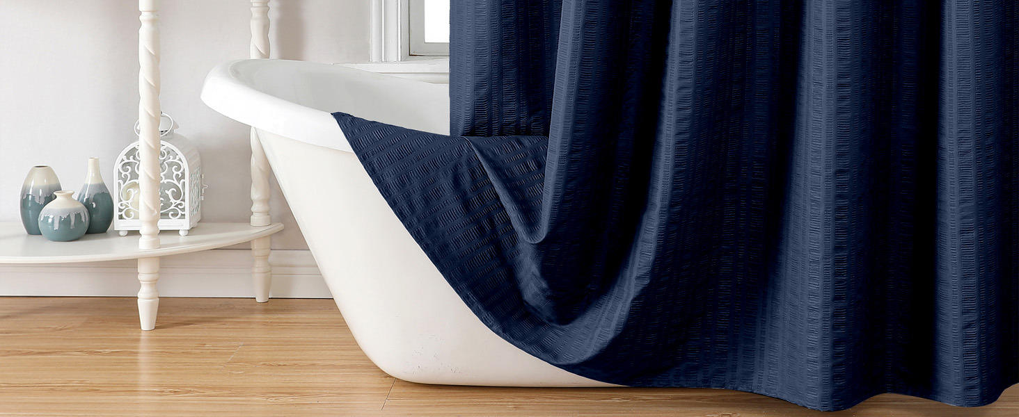 blue shower curtains for bathroom