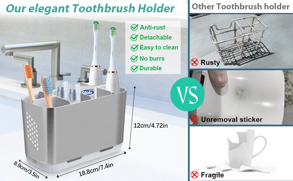 toothbrush holder brush nickel