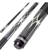 GSE 58" 2-Piece Canadian Hardwood Maple Billiard Pool Cue Stick with 12mm Leather Tip, 18-21oz