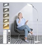 YKeluxon Light Therapy Lamp 10000 Lux, LED UV-Free Sunlight Lamp, Full Spectrum Floor Happy Thera...