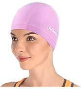 Firesara Fabric Swim Cap, High Elasticity Swimming Cap Keeps Hair Clean Breathable Fit Both Long ...