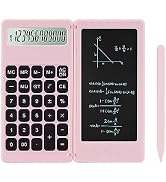 Desk Calculator, Desktop Small Calculator with Writing Notepad, Basic 4-Function Math Large Butto...