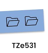 Brother Genuine P-touch TZe531 Label Tape in cardboard pack: Black on Blue 12mm