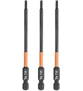 HARFINGTON 3pcs T10 Torx Head Screwdriver Bit 4" (100mm) Long 1/4" Hex Shank Magnetic No Hole Tam...