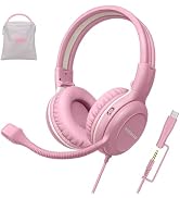 SIMOLIO-Type-C-Wired-Headphones for-School with HD Boom-Mic & Volume Limit | Durable Over Ear Kid...