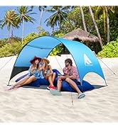 Beach Tent - Beach Shade Canopy Compact Fold (16.9x3.9?), Own Patent, 360° Ventilation, Large Sid...