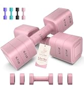 Adjustable Dumbbell Set of 2, 2.2-20LB Adjustable Weight Set, 3 in 1 Free Weights Dumbbells Set f...