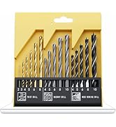 ENERTWIST Multi-Purpose Drill Bit Set,16 Pcs 5/64in to 3/8in. Titanium, Masonry, and Brad Point B...